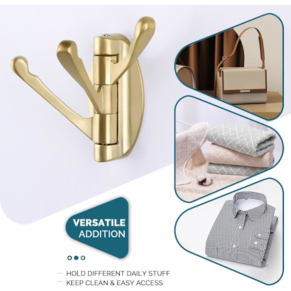 Handdukshängare Borstad Guld, Metall Vikbar Svängbar Handdukshållare, Badrum Klädhängare, Hem RV Organizer, Skruvmontering