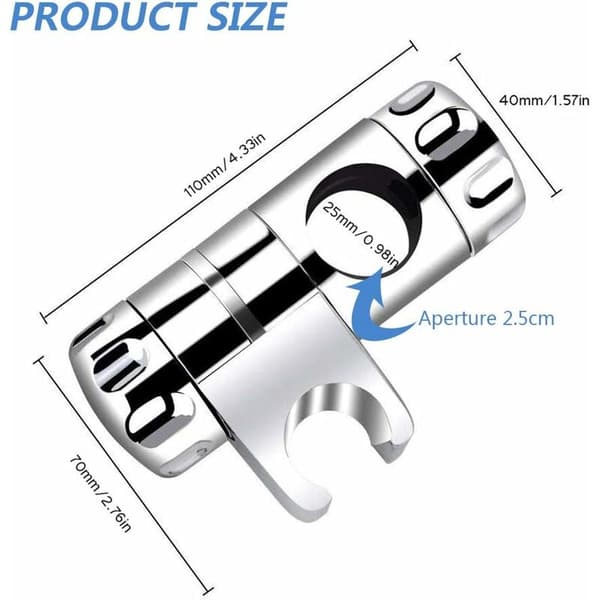 Duschfäste, Justerbar Väggstång Duschfäste, Handduschfäste Utbytbar Duschmunstycke 25 mm Diameter Justerbar ABS Krom