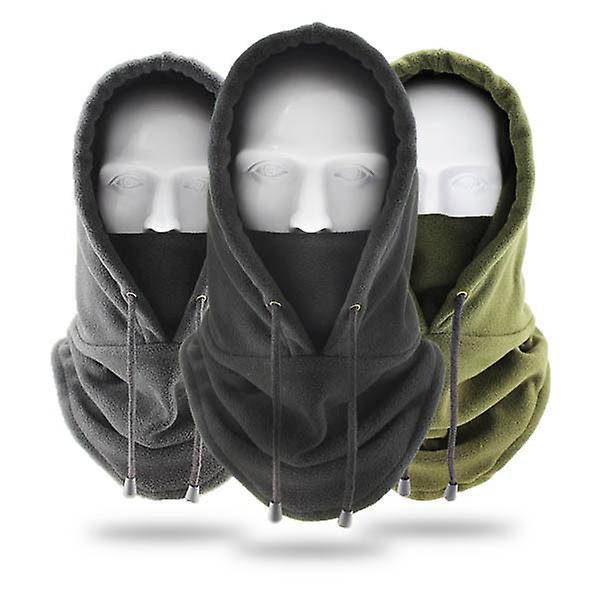 Vinter Varm Ansiktsmask Huva Vindtät Mössa Utomhus Halsduk Tjock Huva Varm Mössa Green