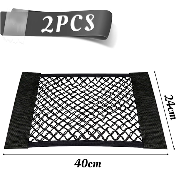 Förvaringsnät, 2 st Bilförvaring Mesh Bag Organizer för flaskor Gro