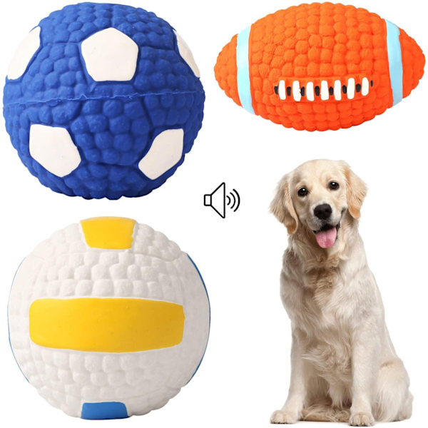 Hund Leksak Pipande Hundleksaker Bollar Interaktiv Tuggljud Flytande Spelboll Hämta Lek för Hundar Tandvård För Hundar Husdjur