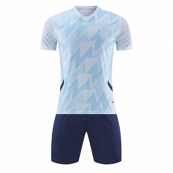Nytt mode fotbollströjor set för vuxna och barn fotboll T-shirt och shorts Pojkar Futbol träningsdräkter Löpsportkläder 2XL White(77670)
