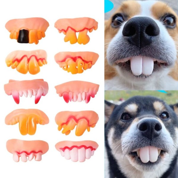 Hund Halloween falska tänder Cosplay Hund Roliga proteser Husdjursdekoration tillbehör