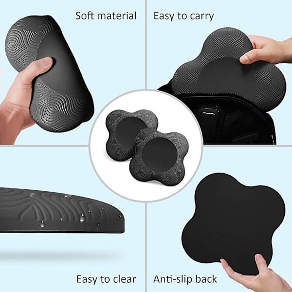 2-pack yogaknäskydd, yogaknästöd Bekväma lättvikts yogaknäskydd, svart