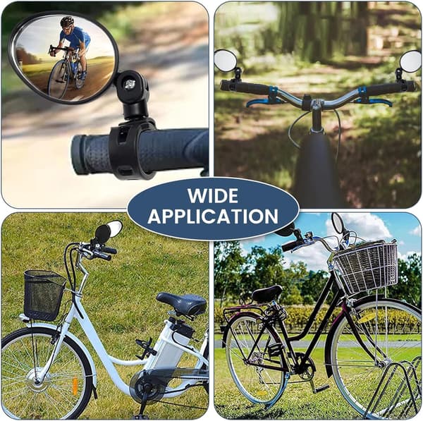 2 st Cykelbackspegel, 360° Rotationsjusterbar HD Stabil