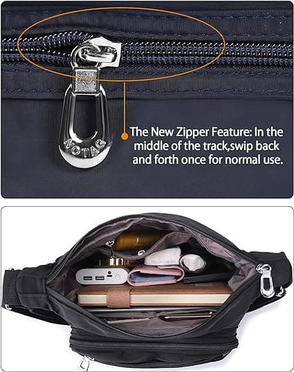 Nylon Messenger Bag för kvinnor Vattentät Multi-Pocket Me
