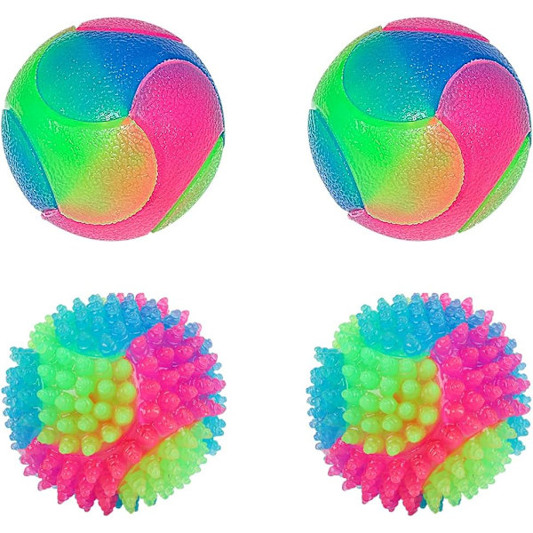 4st LED Hundboll Hundleksaksboll Interaktiv Studsande Lysande