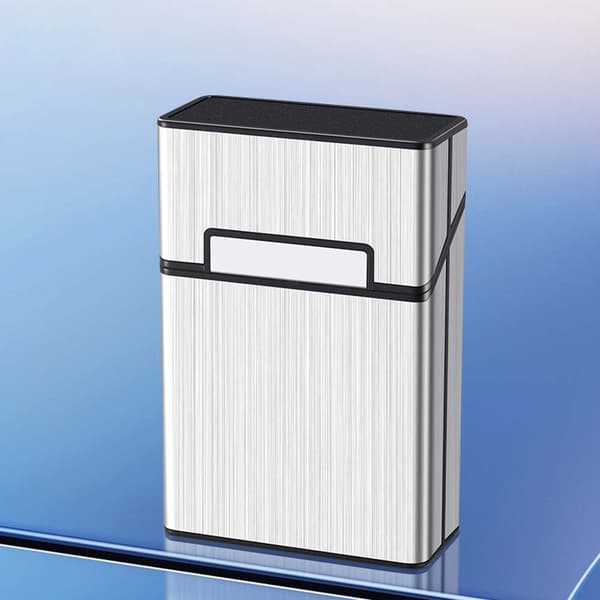 Metal Cigarette Case for 20 Regular Cigarettes - Magnetic Closure, Moisture-Proof, Pressure-Resistant and Shockproof Silver