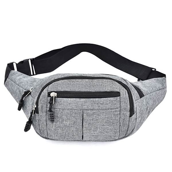 Midjeväska Herr Dam Fanny Pack Semesterpengar Bältespåse light gray