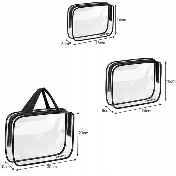 Genomskinliga Toalettsaker - 3-pack - PVC