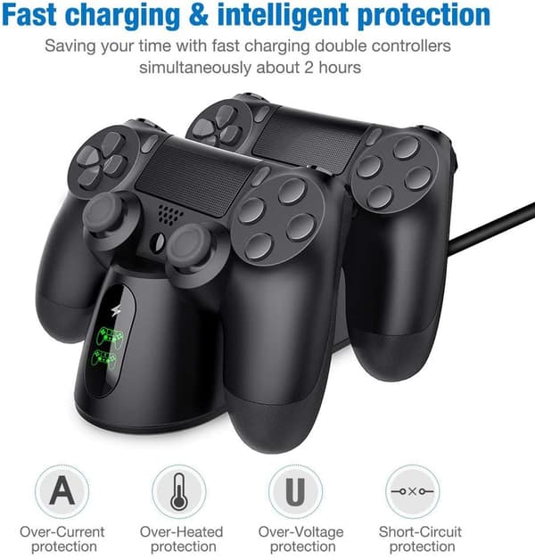 Kontrollerrådd Dualsense Dock för PS4 Laddningsstation för DualShock 4/Playstation 4/PS4/ Pro /PS4 Slim-kontroll