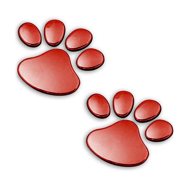 Bildekor stickers tassar hund 3D - Flera färger red