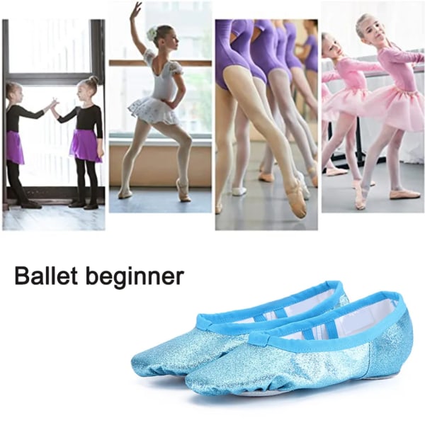 Balettskor gymnastikskor baletttofflor ballerinor dansskor för flickor barn kvinnor (köttblått, 23)
