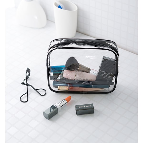 3-pack Genomskinlig Transparent Necessär Sminkväska