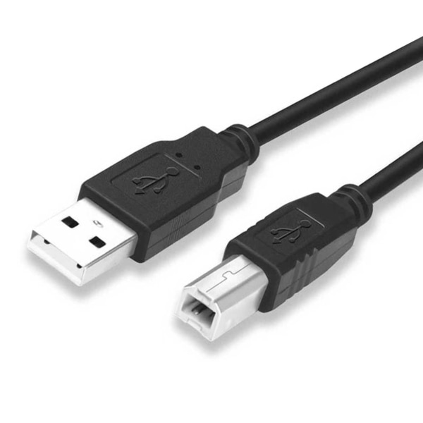 USB 2.0 Kabel Typ A Hane - Typ B Hane 1,5m Skrivarkabel Svart svart