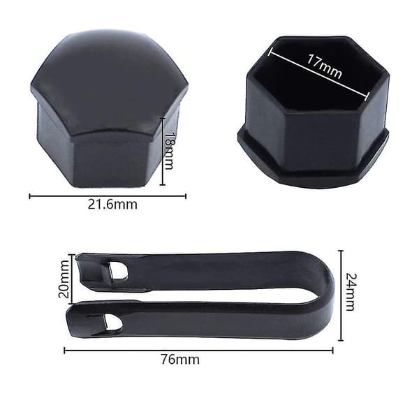 Hjulmutterkapslar, 17mm, Passar Alla Bilmärken
