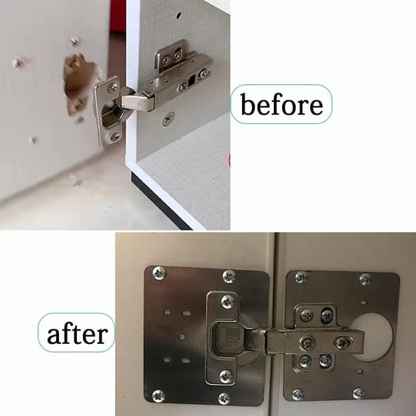 Reparationsplatta för gångjärn 9x9 cm rostfritt stål 1-pack