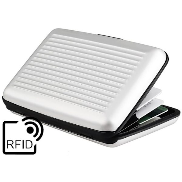 Plånbok med 6 kortfack, RFID-skydd, Silver