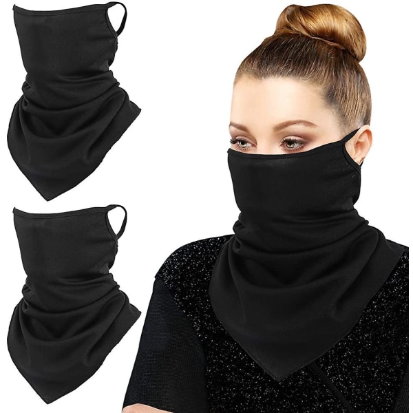 Halsduksmask Bandana med öronöglor 3-pack, halsdamask Balaclava Uv-solskydd Ansiktsmask