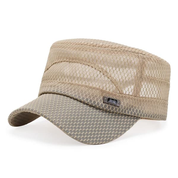 Breathable Men's Baseball Cap, Adjustable UV Resistant Flat Cap, Casual, Outdoor, Spring and Summer Light gray