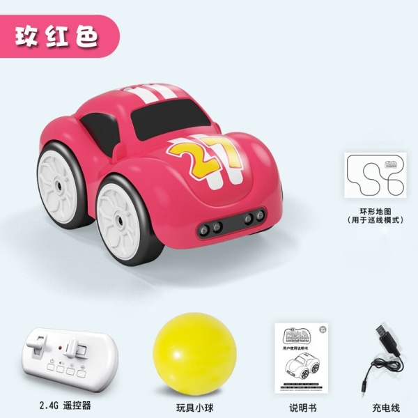 Intelligent Sensor Fjärrkontroll Tecknad Mini Bil Fjärrkontroll Elbil Smart Musik Belysning Barn Leksaker Present Red