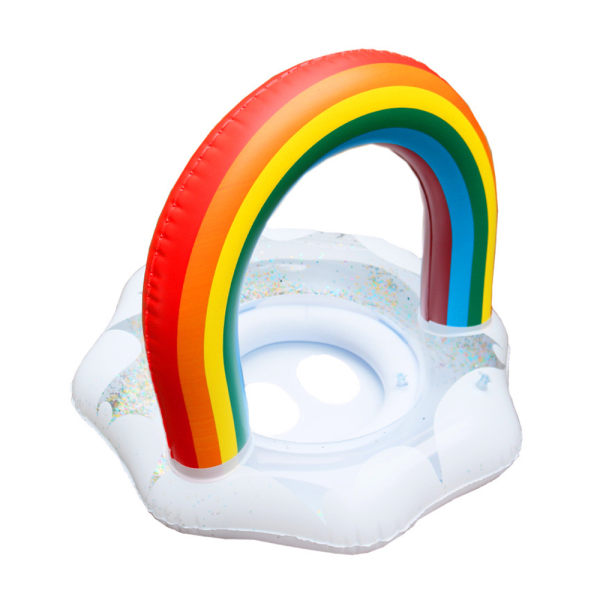 Rainbow Uppblåsbar Simring Float Simring för barnpool
