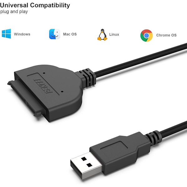 Sata till USB -kabel, Benfei USB 3.0 till Sata Iii hårddiskadapter