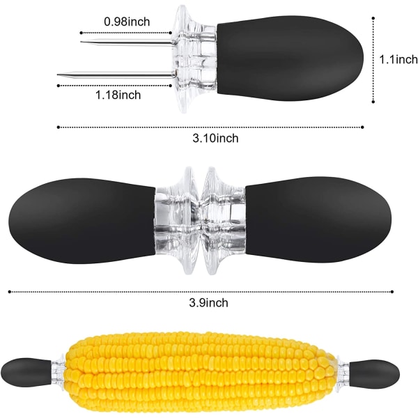 10st / 5 par majshållare, rostfritt stål majs på Cob BBQ gaffel spett