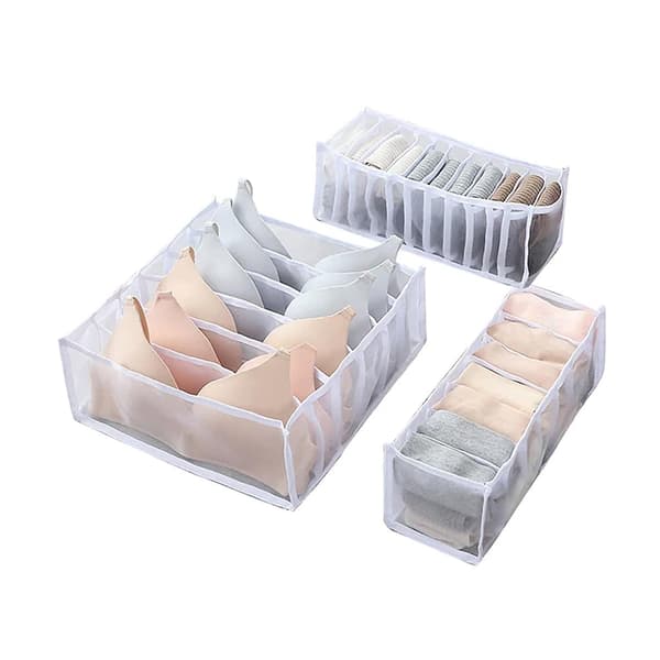 Förvaringslåda/underklädeslåda - 3-pack - hopfällbar