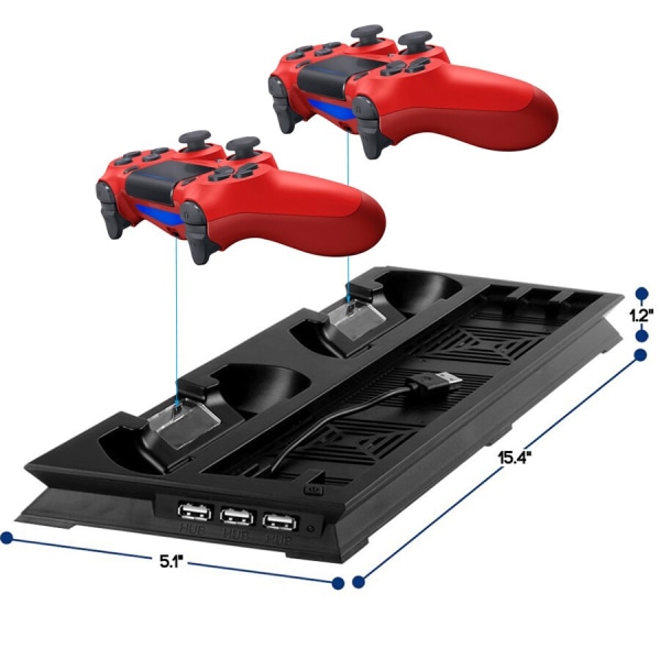 PS4 PRO Kylning Vertikalt Stativ 2 Styrenhet Laddare Laddningsstation 2 Kylarfläkt 3 HUB för Sony Playstation 4 Pro Console