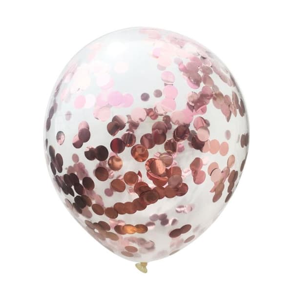 10-pack - Konfettiballonger Roséguld Konfetti Ballonger
