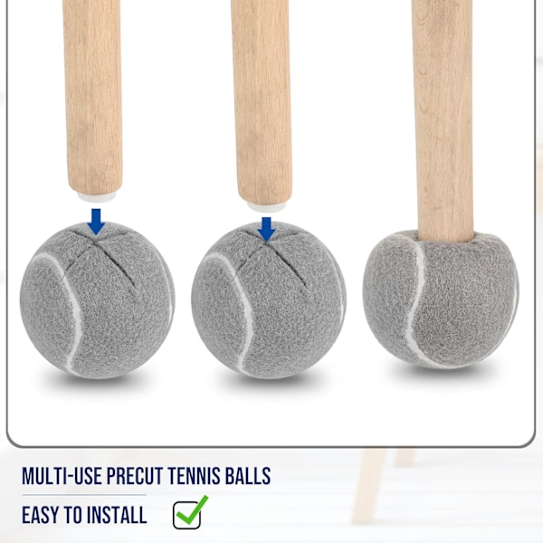 12 st Tennisbollar för Stolsben Förskurna Tennisbollar Bk Tennisboll Stolsbensskydd Golvskydd Tennisboll Stolsfotsskydd med