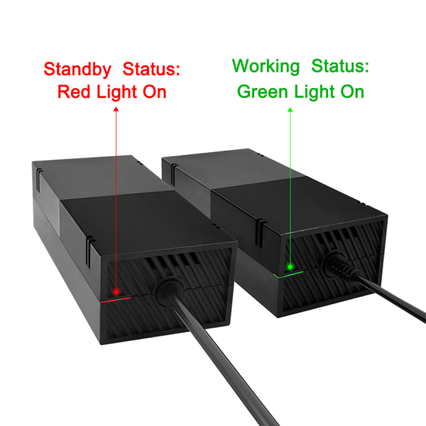 Xbox One Power Supply Brick, [uppgraderad version] Xbox AC Adapter Ersättningsladdare Nätsladd Kabel för Microsoft Xbox One, 100-240v Voltagewanan)