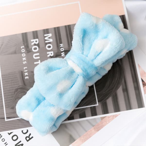 Mode för kvinnor/flickor Härlig söt/mjuk fleecebåge Makeup Kosmetik Blue white
