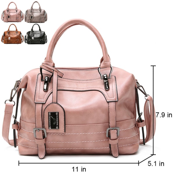 Mode Dragkedja för Damer med Hög Kapacitet Väska Designer Handväska Rosa