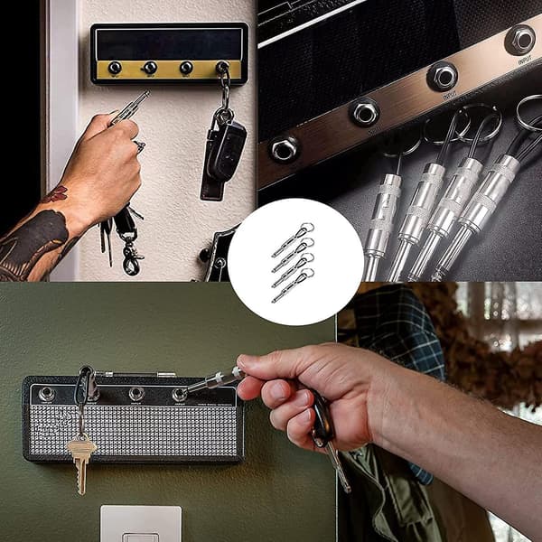 4st Lmell nyckelhållare, väggmonterad gitarrförstärkare nyckelhållare, innehåller 4 gitarrplugg presenter