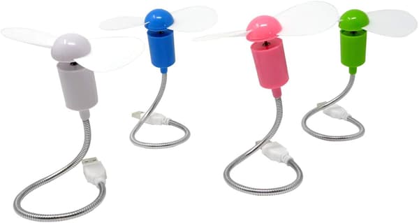 4st Mini Bärbar USB-driven Kylfläkt Svanhals Luftfläkt för Stationär PC Dator Laptop Bärbar Tablet
