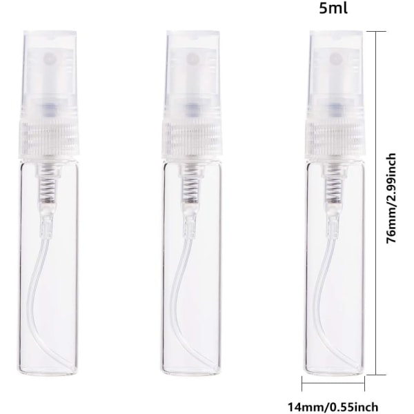 30 st 5 ml Mini Fin Dimma Sprayflaska Transparent Glas