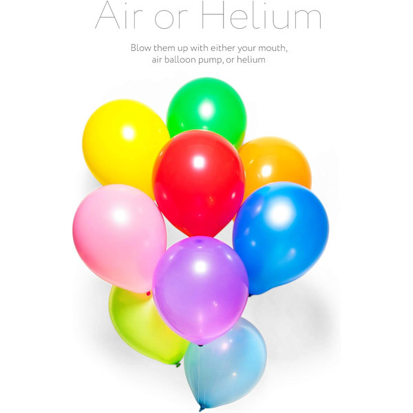 100 st ballonger regnbåge 12 tum, olika ljusa färger, gjorda
