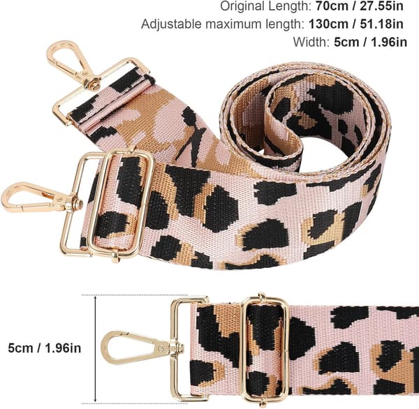 5 cm bred väska rem Bytbar väska rem Färgglad axelrem för handväskor (rosa)