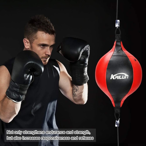 Speed ​​Punch Bag Läder Speed ​​Ball hängande boxningsboll, dubbelslutad boll med boxning