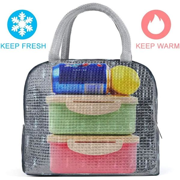 Lunchväska, Oxfordtyg Lunchbox Vattentät tygpåse Läcksäker thermal organizer för utomhuspicknick skolarbete (rosa)