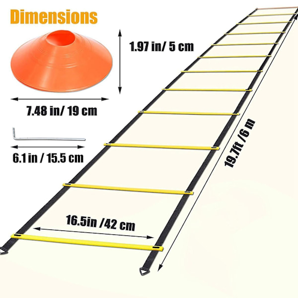 Fotbollsträning Agility Ladder Speed ​​Ladder Grid Ladder Agility Träningsutrustning Fotbollstillbehör