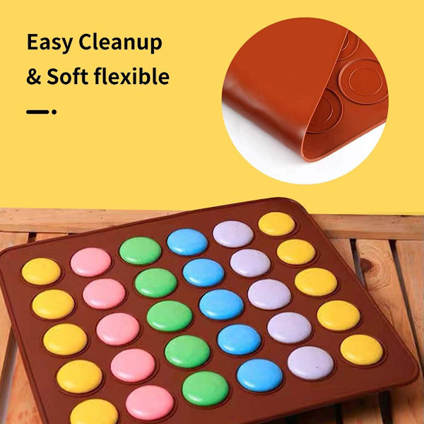 Silikonbakningsmattor för macarons, 2 st non-stick bakningsmattor