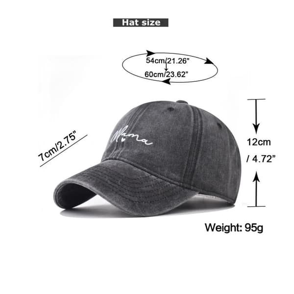 Mamma brev broderad keps Unisex baseballkepsar black