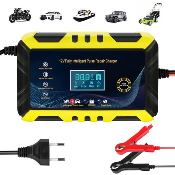 12V 6A intelligent batteriladdare för bil, motorcykel och lastbil