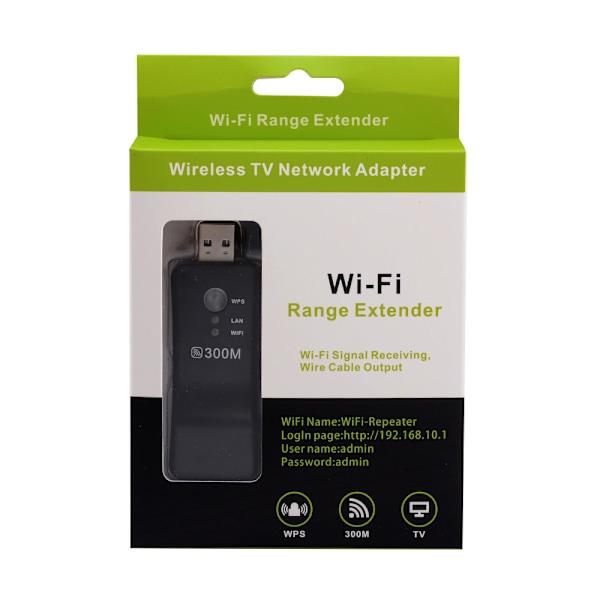 USB-nätverksförstärkare 300M trådlös routerförlängare AP-förstärkare dator TV WiFi-signalförstärkare