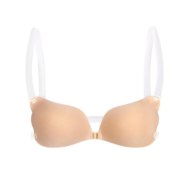 1 st Dam Osynlig BH Push Up Silikon BH med Transparent A Apricot