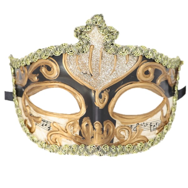 Maskeradmask för män Vintage venetiansk Mardi Gras-mask black