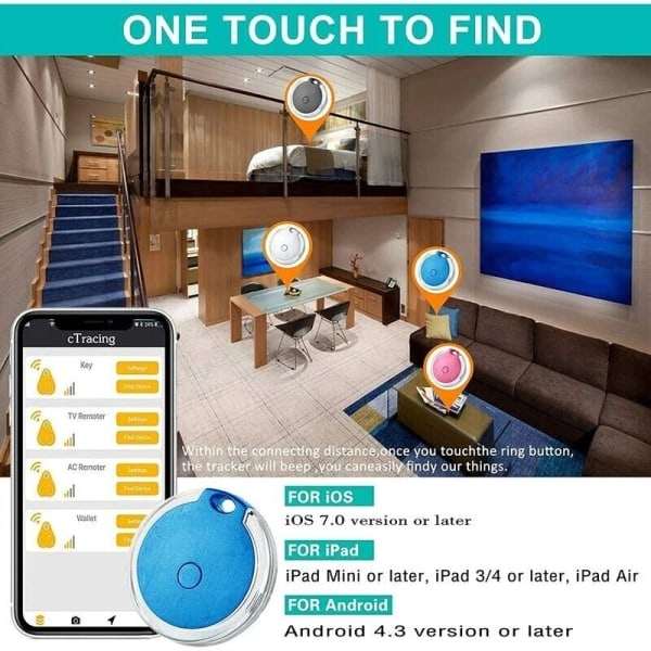 4-pack Mini Vattentät Bärbar Bluetooth GPS-lokalisator för Bagage/Barn/Husdjur